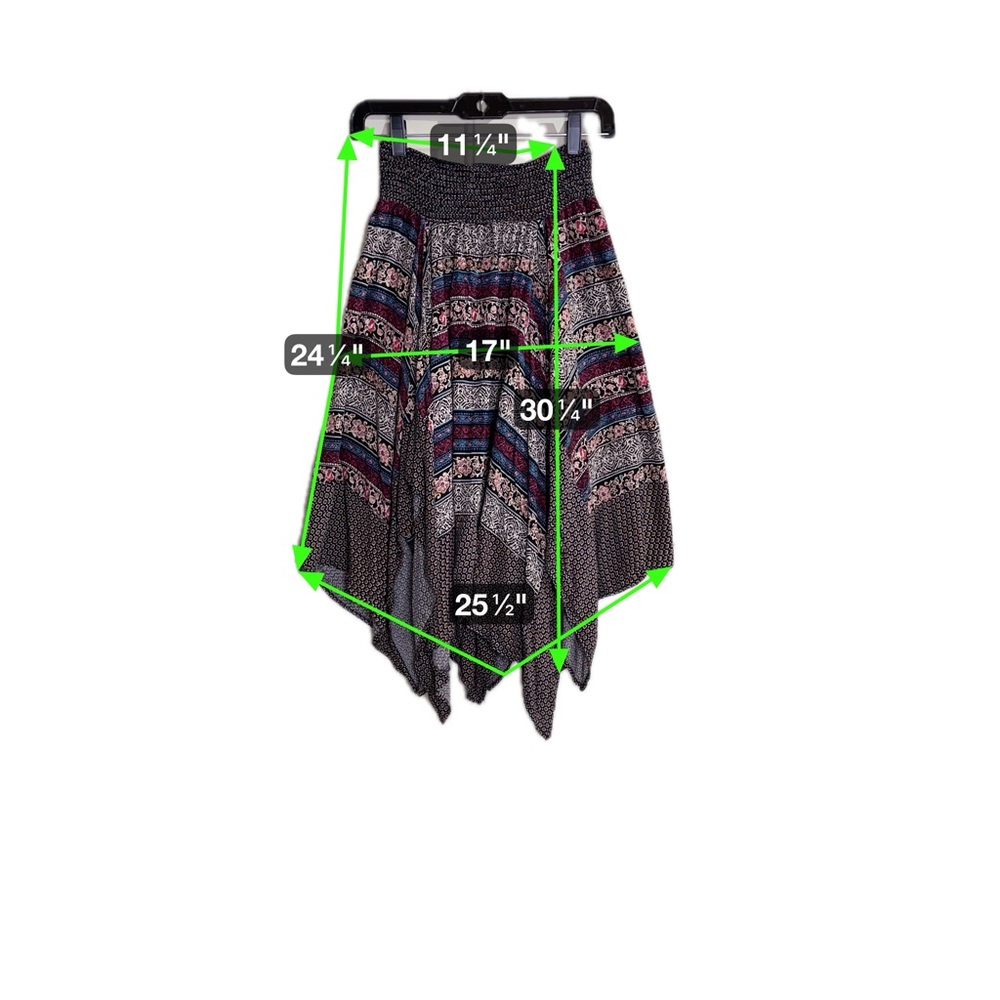 Hazel Boho Skirt – Smocked Waist / Asymmetrical Hem – Size M - Picture 7 of 8